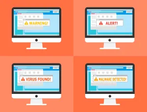 Free warning alert detected vector